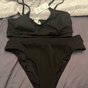 NWT black size large bikini